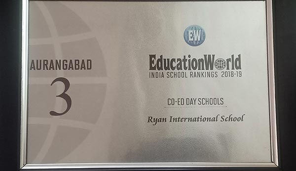 3rd Position in Education World (India School Rankings) - Ryan International School, Aurangabad