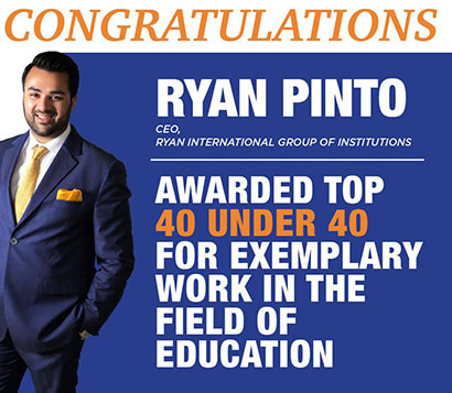 Ryan sir will be receiving ASMA Top 40 Under 40 in Education