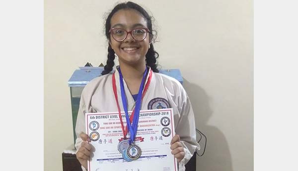 Nandini Khale gets 3 medals at the Tang-soo-do Championship