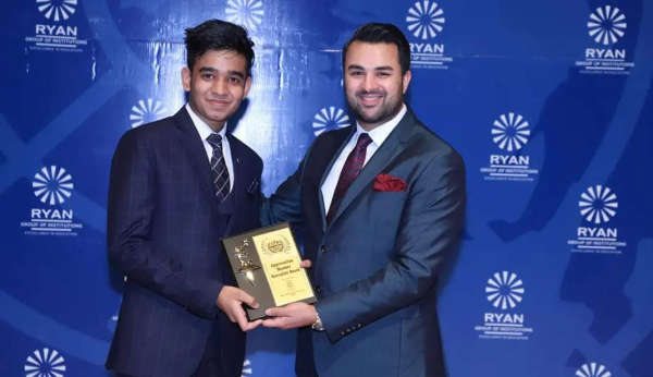 Felicitated by our Role Model Mr. Ryan Pinto - a proud moment. INMUN 2022