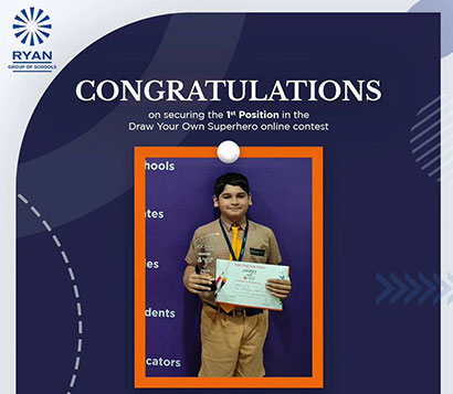 Mst. Adrien De Sa emerged victorious in the junior category of the #DrawYourOwnSuperHero online contest.