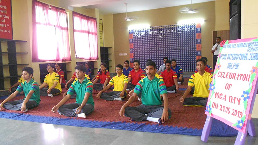 International Yoga Day was organized in the school - Ryan International School, Bolpur