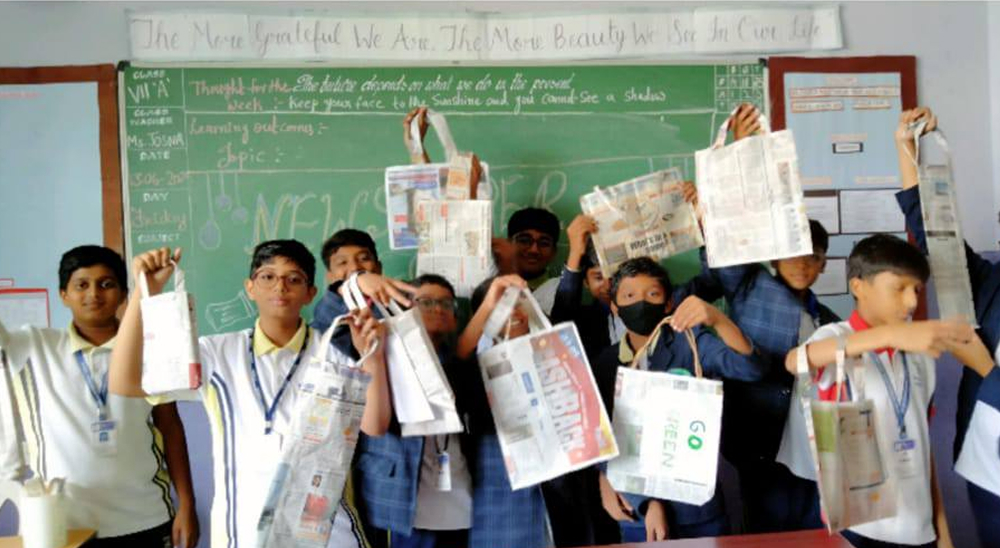 News Paper Bag Making Activity