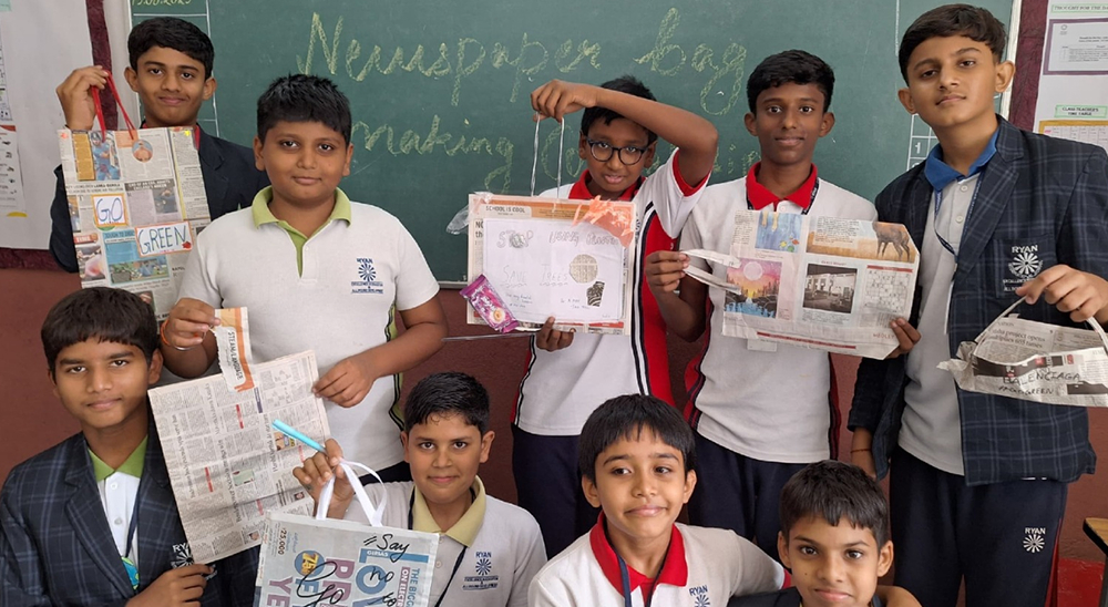 News Paper Bag Making Activity