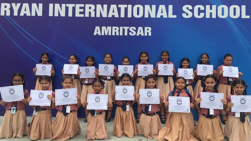 International Book OF Records-World Records Of Excellence - Ryan International School, Amritsar