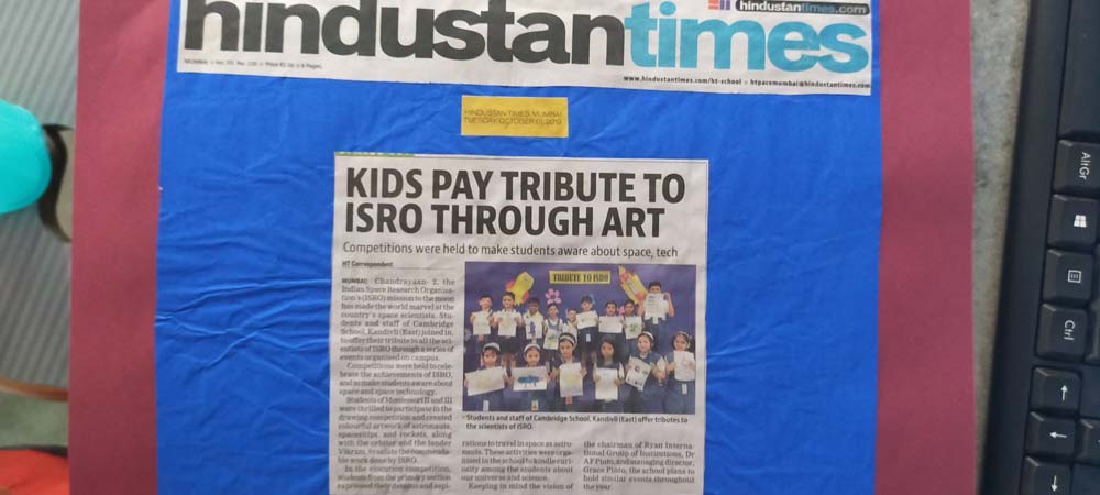 Kids pay tribute to ISRO through art - Ryan International School, Kandivali East