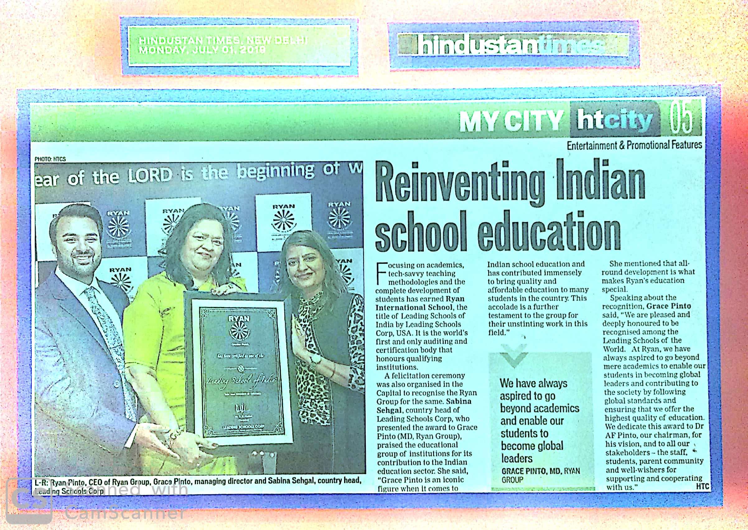 ‘Leading School of India’ - Hindustan Times