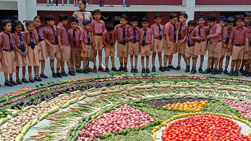 Making of Vegetable Mandala - Ryan International School, Jamalpur Jamalpur - Ryan Group