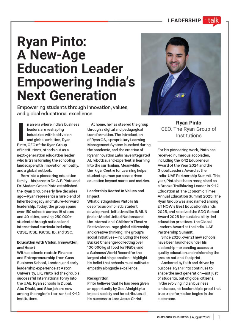 Ryan Pinto: Transforming Indian Education with Vision and Empathy